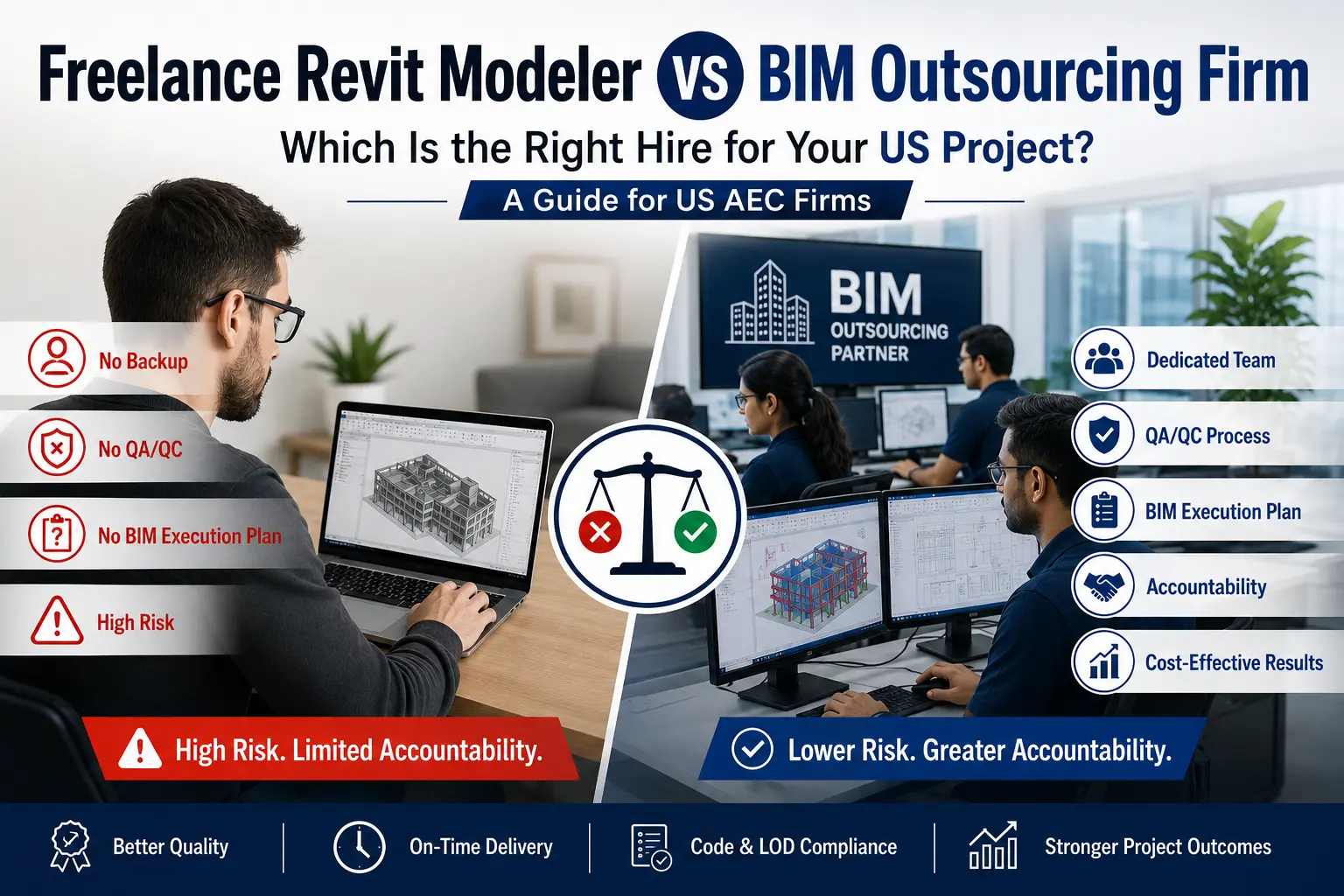 Freelance Revit Modeler vs BIM Outsourcing Firm: Which Is Right for Your US Project?